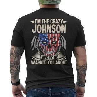 Johnson Name Gift Im The Crazy Johnson Mens Back Print T-shirt - Seseable