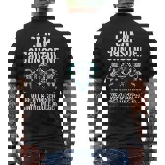 Johnstone Clan Scottish Name Coat Of Arms Tartan Family Mens Back Print T-shirt | Mazezy