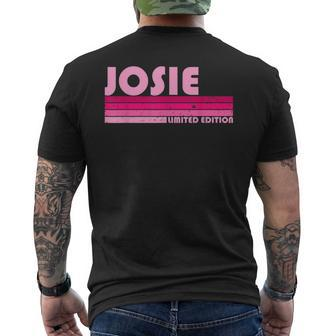 Josie Name Personalized Retro Vintage 80S 90S Birthday Men's Back Print T-shirt | Mazezy