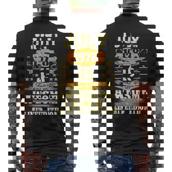 July 1978 Limited Edition 45 Years Of Being Awesome Mens Back Print T-shirt | Mazezy