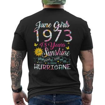 June Girls 1973 Birthday 48 Years Old Awesome Since 1973 Men's Back Print T-shirt | Mazezy