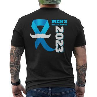 June Health Awareness Men’S Health Month Blue Ribbon Mens Back Print T-shirt | Mazezy