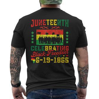 June Nth Flag Celebrating Black Freedom Junenth 1865 Mens Back Print T-shirt - Thegiftio UK
