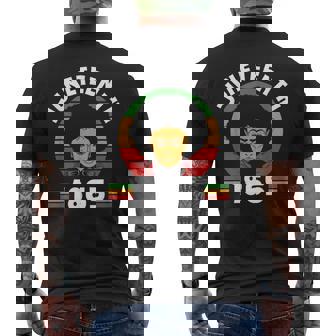Junenth 1865 Black American Africa Mens Back Print T-shirt | Mazezy