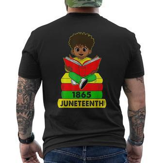 Junenth 1865 Freedom Day History Book Kid Toddler Boy Son Mens Back Print T-shirt | Mazezy