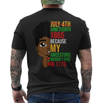 Junenth 1865 July 4Th Because My Ancestors Boy Kids Mens Back Print T-shirt | Mazezy