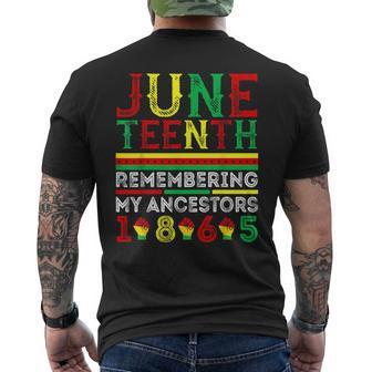 Junenth 1865 Remembering My Ancestors Junenth Mens Back Print T-shirt | Mazezy
