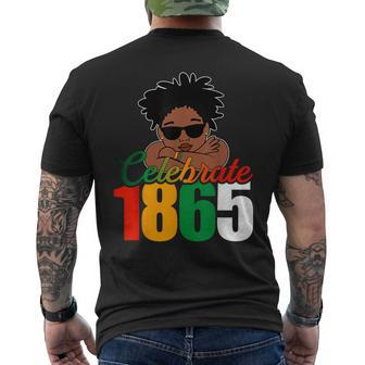 Junenth Afro Black Men Boy Celebrate 1865 Mens Back Print T-shirt - Seseable