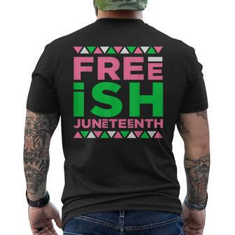 Junenth Aka Free-Ish Since 1865 Independence Day Mens Back Print T-shirt | Mazezy