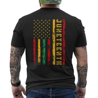 Junenth American Flag African Mens Back Print T-shirt - Seseable