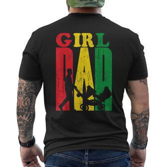 Junenth Black Afro Fathers Day Girl Dad Father Melanin  Mens Back Print T-shirt