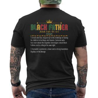 Junenth Black Father Definition Black Dad Fathers Day Mens Back Print T-shirt | Mazezy