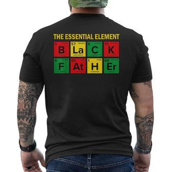 Junenth Black Fathers Day The Essential Element Black Dad Mens Back Print T-shirt - Seseable