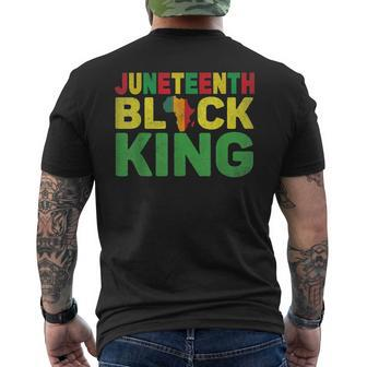 Junenth Black King Melanin Dad Fathers Day Black Pride Mens Back Print T-shirt | Mazezy CA