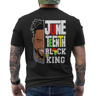 Junenth Black King Melanin Father Day Men Son Dad Boys Mens Back Print T-shirt | Mazezy