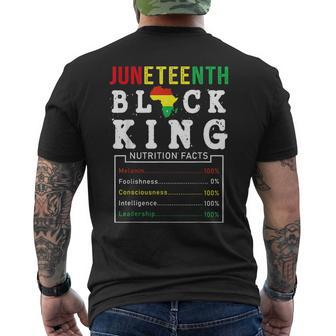 Junenth Black King Nutrition Facts Fathers Day Melanin Gift For Mens Mens Back Print T-shirt | Mazezy