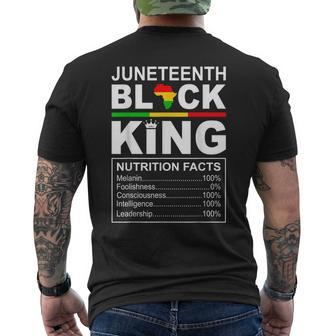 Junenth Black King Nutrition Facts Fathersday Blackfather Mens Back Print T-shirt - Seseable