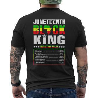 Junenth Black King Nutritional Facts Dad Boys Fathers Day Mens Back Print T-shirt | Mazezy AU