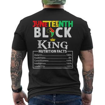 Junenth Black King Nutritional Facts Freedom Day African Mens Back Print T-shirt - Seseable