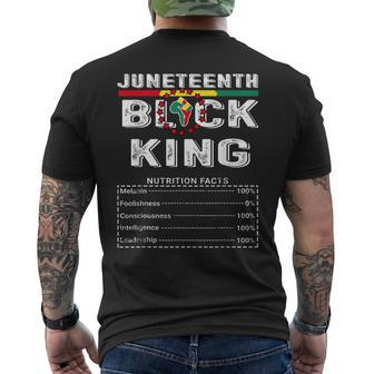 Junenth Black King Nutritional Facts Melanin Men Father Mens Back Print T-shirt - Seseable