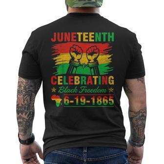 Junenth Breaking Every Chain 1865 Black American Freedom Mens Back Print T-shirt | Mazezy
