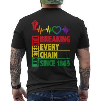 Junenth Breaking Every Chain Since 1865 African Freedom Mens Back Print T-shirt - Seseable