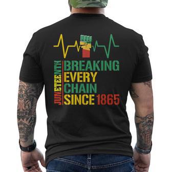 Junenth Breaking Every Chain Since 1865 Black History Mens Back Print T-shirt - Thegiftio UK