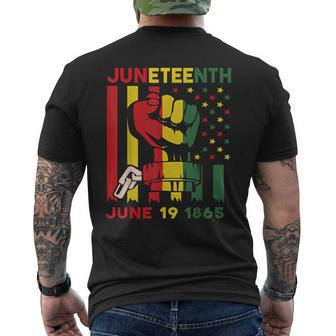 Junenth Celebrating Black Freedom 1865 African American Mens Back Print T-shirt | Mazezy