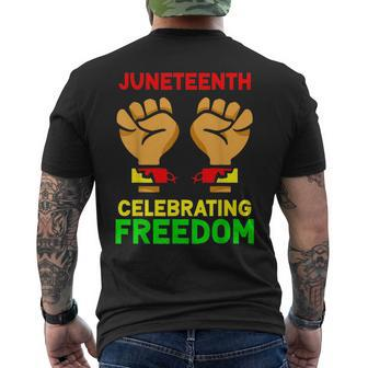 Junenth Celebrating Freedom 1865 Black Africa American Us Mens Back Print T-shirt - Thegiftio UK