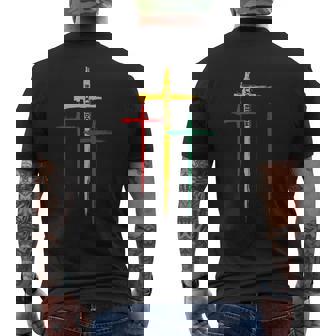 Junenth Cross Christian African Black Freedom Day 1865 Freedom Funny Gifts Mens Back Print T-shirt | Mazezy