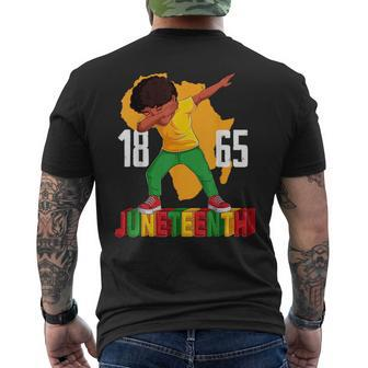 Junenth Dabbing Boy Kids Boys Men Black African Mens Back Print T-shirt | Mazezy
