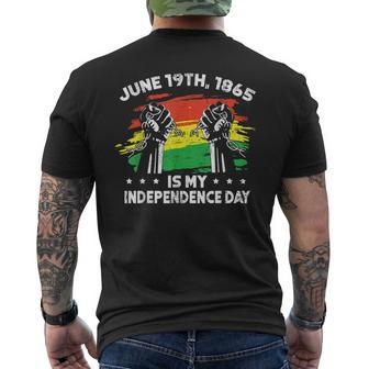 Junenth Fist June 19Th 1865 Is My Independence Day Mens Back Print T-shirt | Mazezy