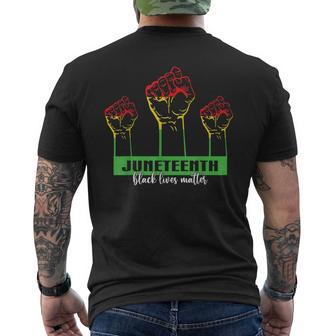 Junenth Fists Junenth Matters Mens Back Print T-shirt | Mazezy