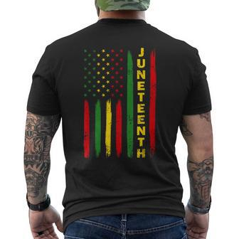 Junenth Flag Black Freedom 1865 Mens Back Print T-shirt - Seseable
