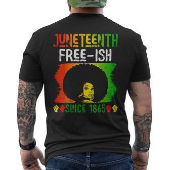Junenth Free-Ish Since 1865 Black History Black Woman Mens Back Print T-shirt - Seseable
