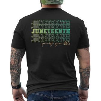 Junenth Free Ish Since 1865 Celebrate Black Freedom Hbcu Mens Back Print T-shirt | Mazezy