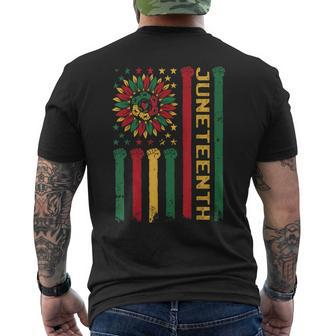 Junenth Freedom Day Afro African American June 19Th 1865 Mens Back Print T-shirt - Thegiftio UK