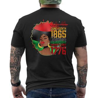 Junenth Freedom Equality Social Justice Empowerment 1865 Mens Back Print T-shirt | Mazezy