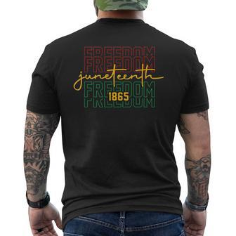 Junenth Freedom Letter Design In Black Freedom Funny Gifts Mens Back Print T-shirt | Mazezy