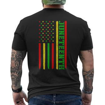 Junenth In A Flag For Black History Day June 19Th 1865 Mens Back Print T-shirt - Thegiftio UK