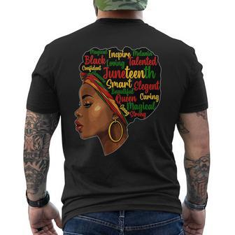 Junenth Is My Independence Day Afro Melanin Black Queen Mens Back Print T-shirt | Mazezy