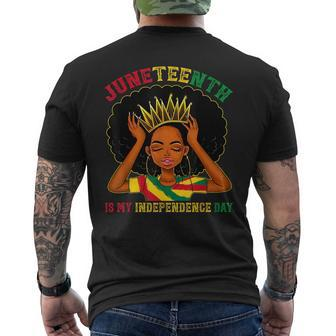Junenth Is My Independence Day - Black Girl Black Queen Mens Back Print T-shirt - Seseable