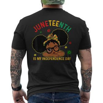 Junenth Is My Independence Day Black Girls Kids Toddlers Mens Back Print T-shirt - Seseable