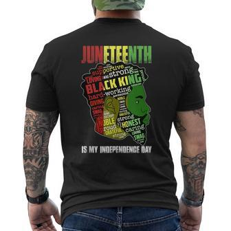 Junenth Is My Independence Day Black King Fathers Day Men Mens Back Print T-shirt | Mazezy AU