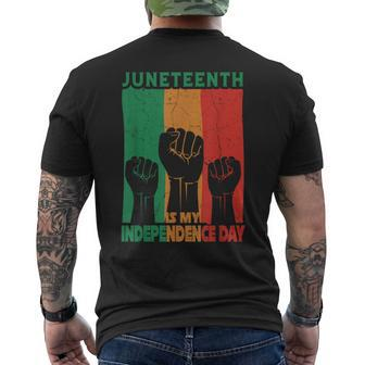 Junenth Is My Independence Day Black Queen King Cute Girl Mens Back Print T-shirt | Mazezy
