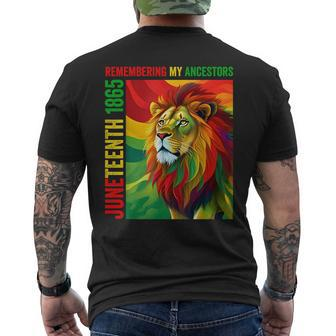 Junenth Lion Remembering My Ancestors 2023 Mens Back Print T-shirt - Seseable