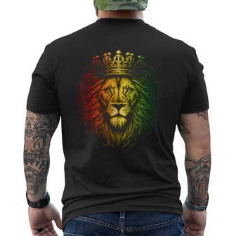 Junenth Men Black King Black Lion Fathers Day Men Mens Back Print T-shirt | Mazezy
