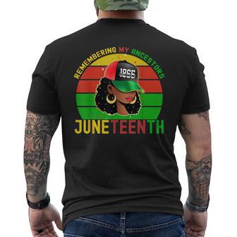 Junenth Remembering My Ancestors Black Freedom Mens Back Print T-shirt - Seseable