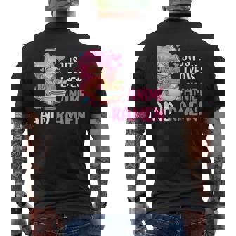 Just A Girl Who Loves Anime And Ramen Japan Anime Mens Back Print T-shirt - Thegiftio