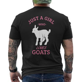 Just A Girl Who Loves Goat Goat Lover For Farmer Gifts For Goat Lovers Funny Gifts Mens Back Print T-shirt | Mazezy